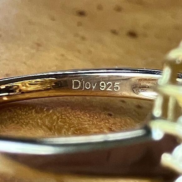 Natural Yellow Zircon Yellow Sapphire Sterling Silver Ring Size 6 - Picture 6 of 9